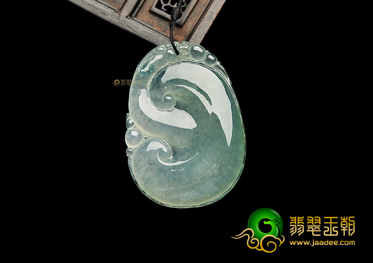 冰种晴水飘花龙头如意挂件