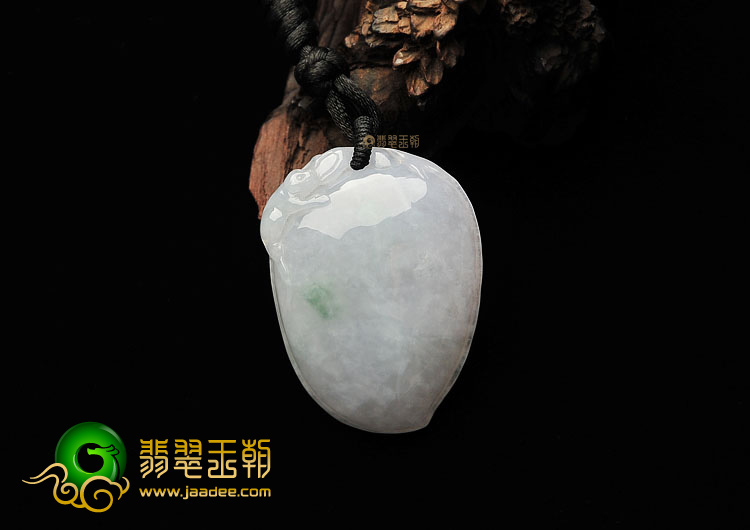糯冰种晴水飘花寿桃挂件