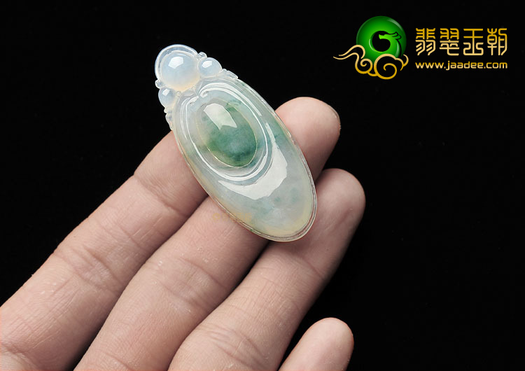 冰种飘花福在眼前挂件
