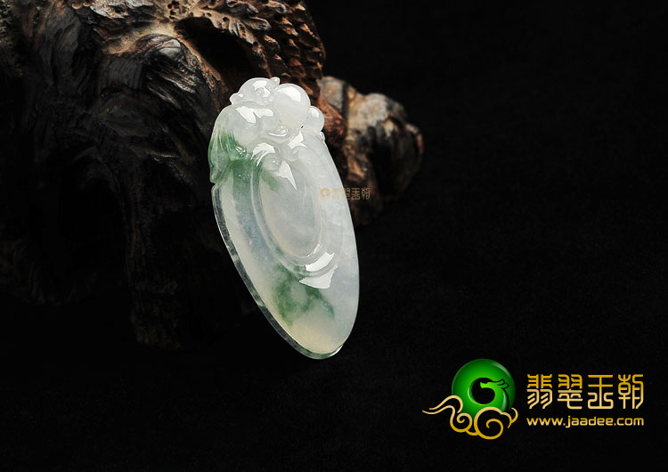 冰种飘花福在眼前挂件