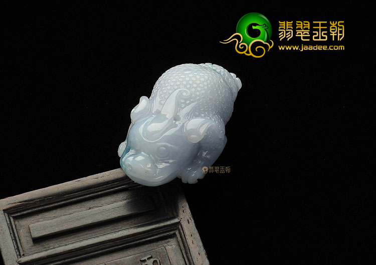 糯冰种紫罗兰飘花招财进宝挂件