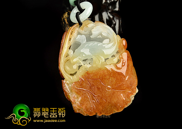 冰种红黄翡年年有余挂件