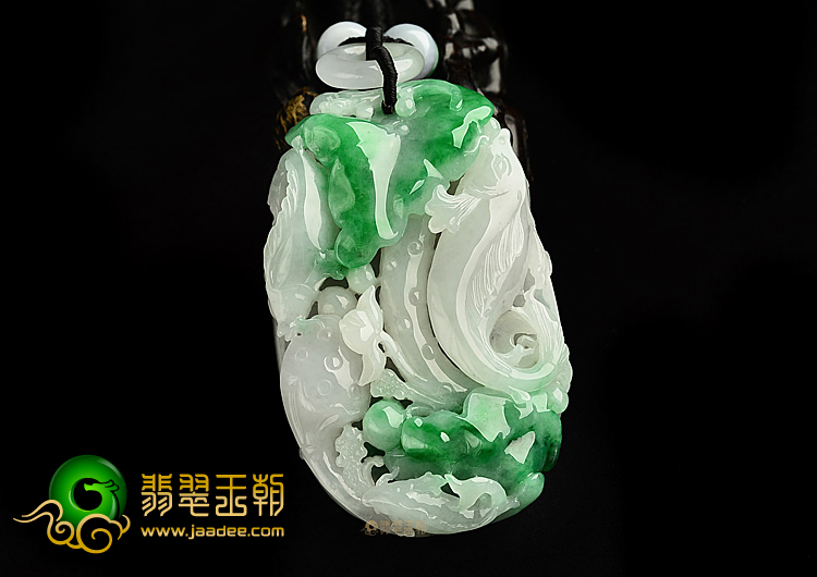 糯冰种淡三彩金玉满堂挂件