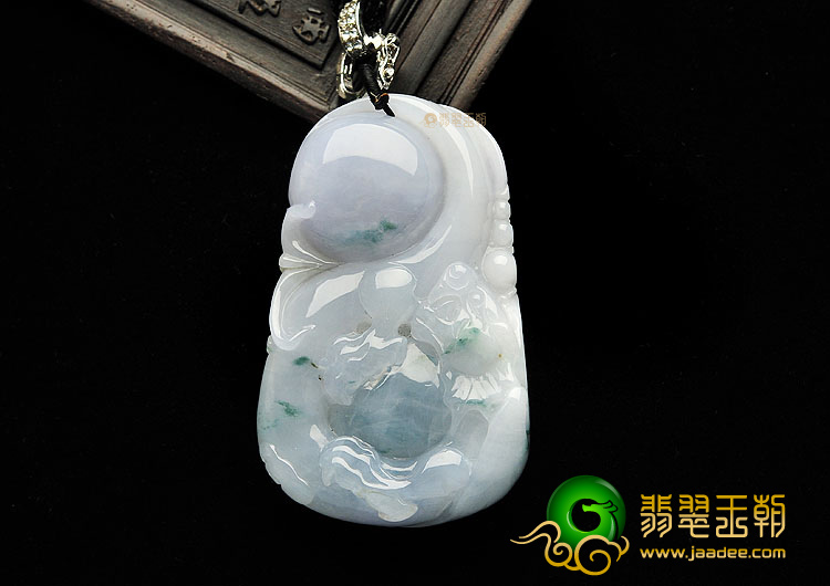 (超值推荐)糯冰种淡紫罗兰飘花龙行如意挂件