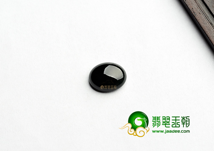 玻璃种墨翠戒面