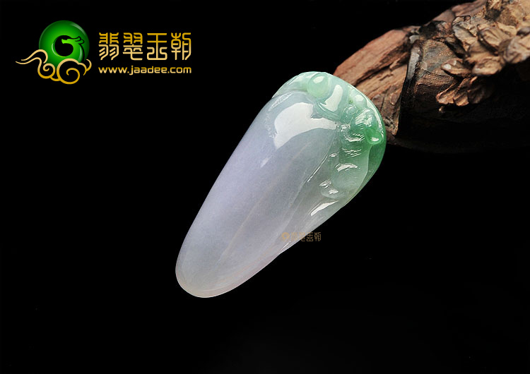 糯冰种紫罗兰飘花福瓜挂件