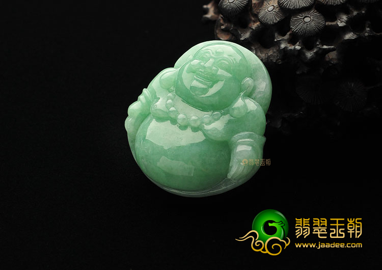(超值推荐)糯冰种豆绿玉佛挂件