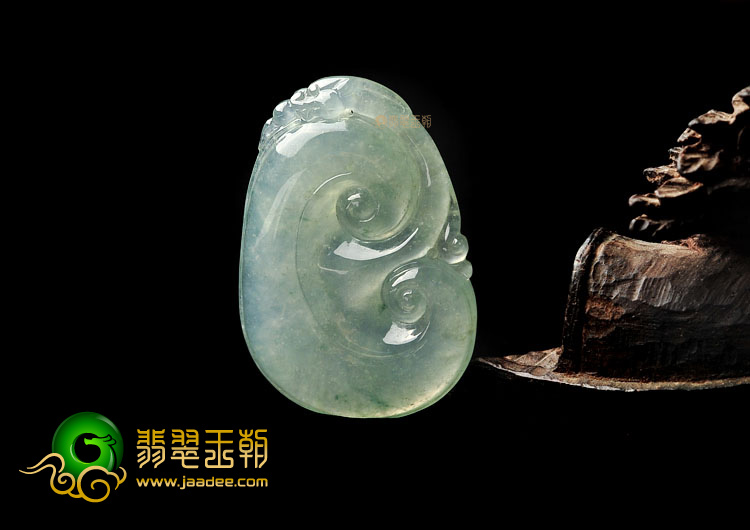 冰种晴水飘花如意挂件