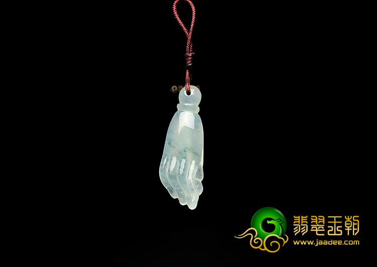 冰种晴水飘花佛手挂件