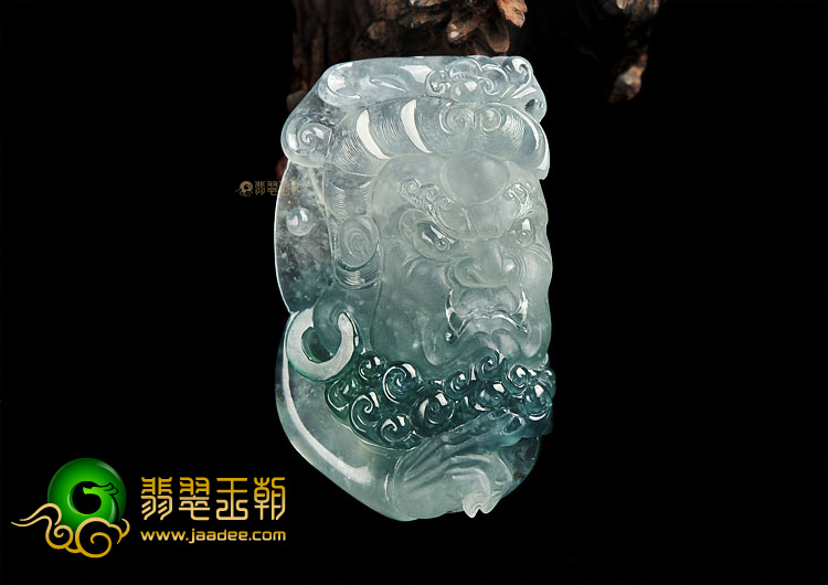 冰玻种飘花天王挂件