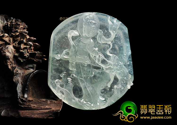 (超值推荐)冰玻种淡晴水降龙观音挂件