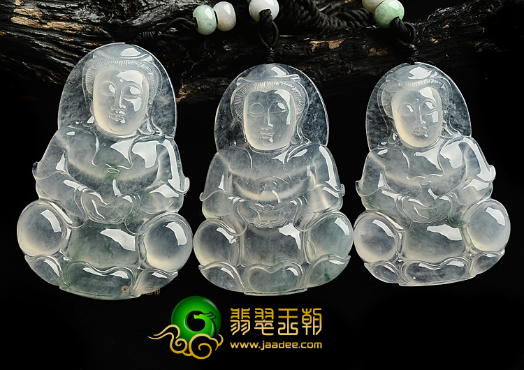 冰玻种飘花观音挂件(一批走)