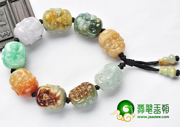 (超值推荐)糯冰种多彩罗汉头手链