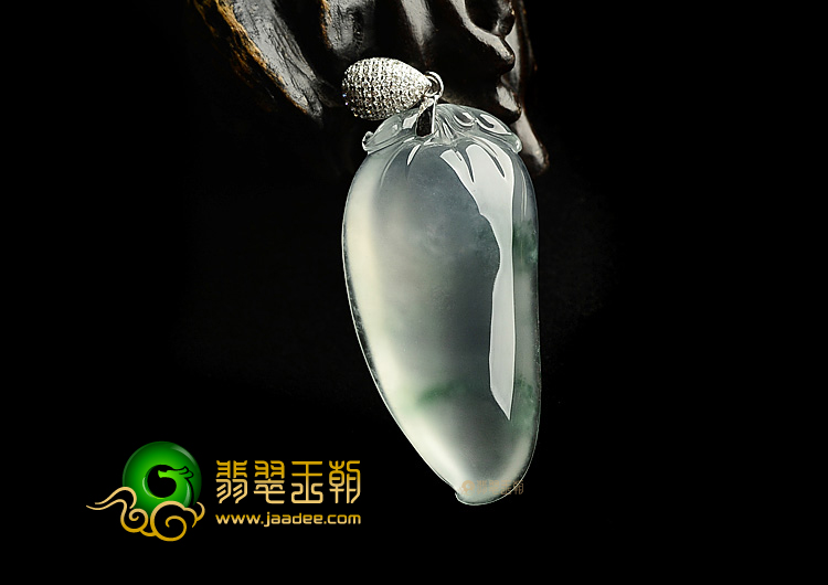 （超值推荐）玻璃种飘花福瓜挂件(金扣)