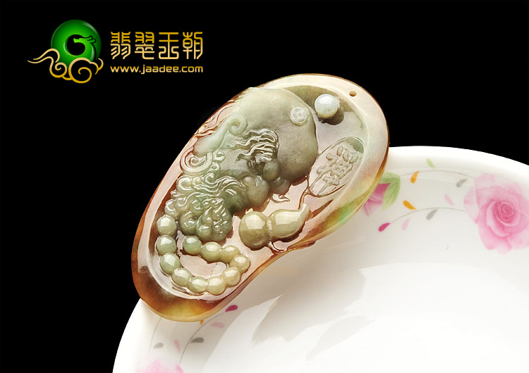 (超值推荐)糯冰种三彩达摩悟禅挂件