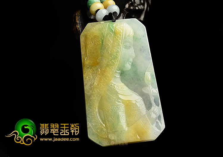 糯冰种三彩阿诗玛挂件