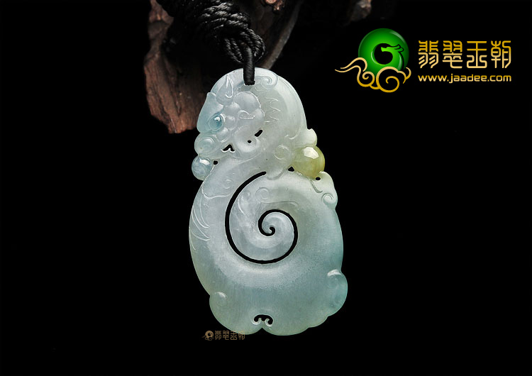 (超值推荐)冰种晴水飘黄翡仿古龙挂件