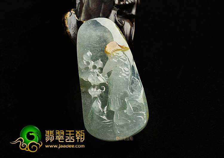 冰种晴水黄翡富贵有余挂件