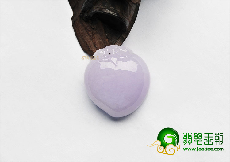糯冰种紫罗兰寿桃挂件