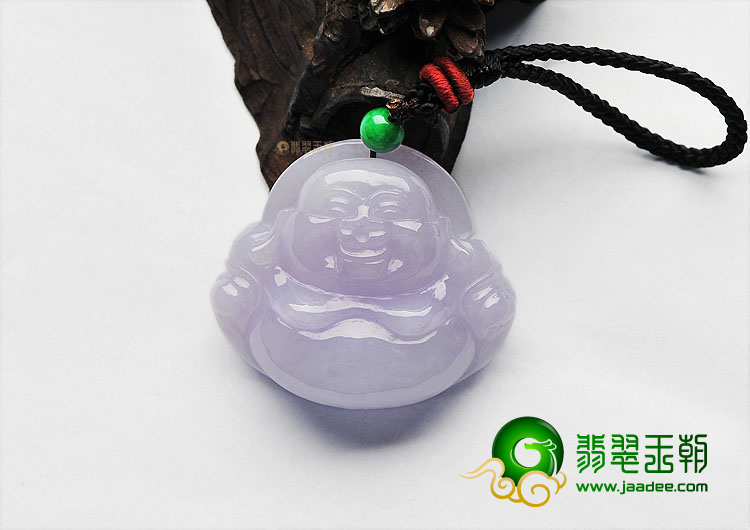 糯冰种紫罗兰玉佛挂件