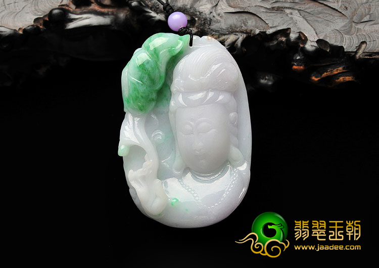 (超值推荐)糯冰种春带彩观音头挂件