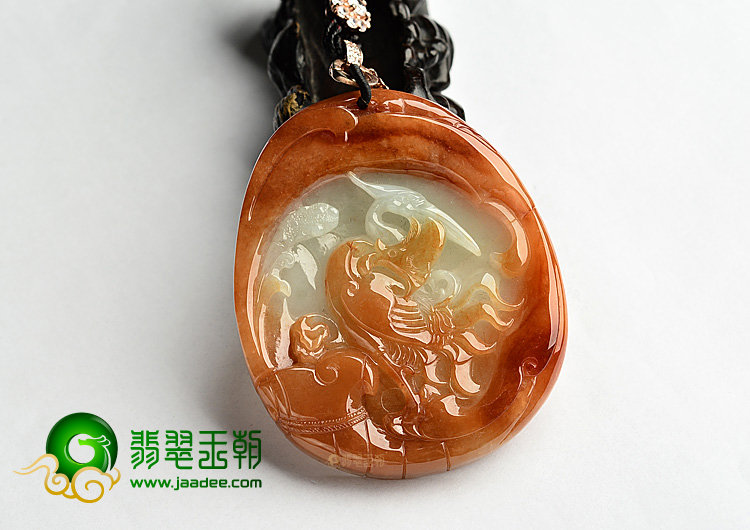 (超值推荐)糯冰种红翡一路连升挂件