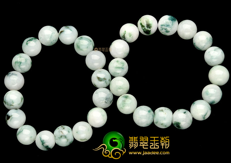 糯冰种飘花手链(一对)