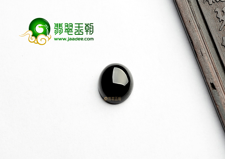 玻璃种墨翠戒面