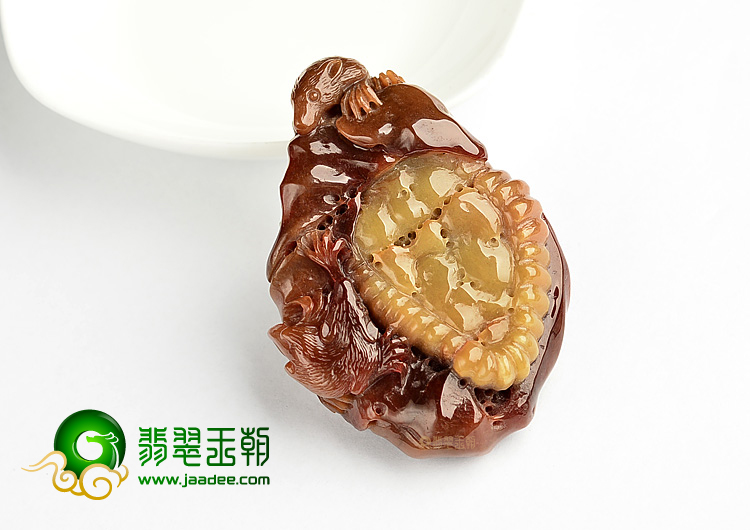 细糯种褐红翡甜甜蜜蜜挂件