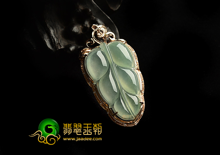 冰种晴水镶玫瑰金金枝玉叶胸坠(真钻)