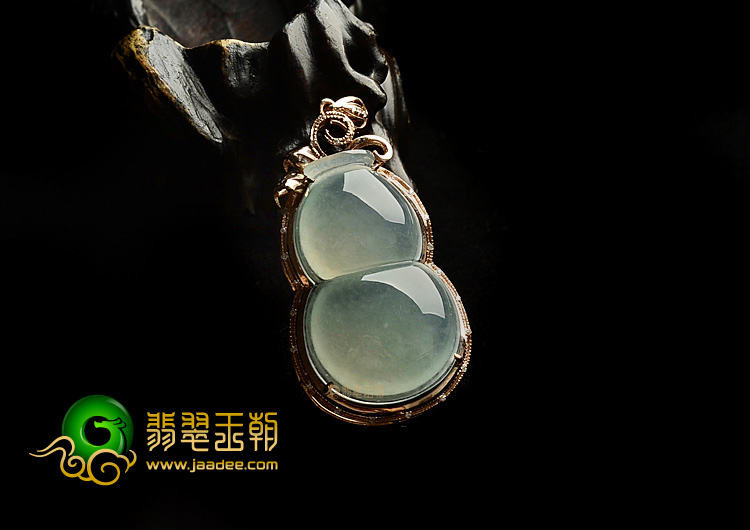 冰种晴水镶玫瑰金葫芦胸坠(真钻)