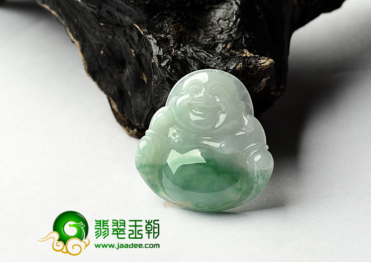 冰种飘花玉佛挂件
