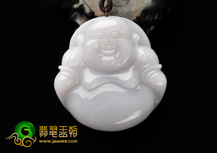 (超值推荐)糯冰种淡紫罗兰玉佛挂件
