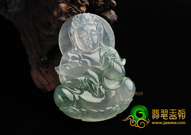 (超值推荐)冰玻种飘花观音挂件