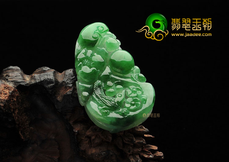 糯冰种飘花富贵花开挂件