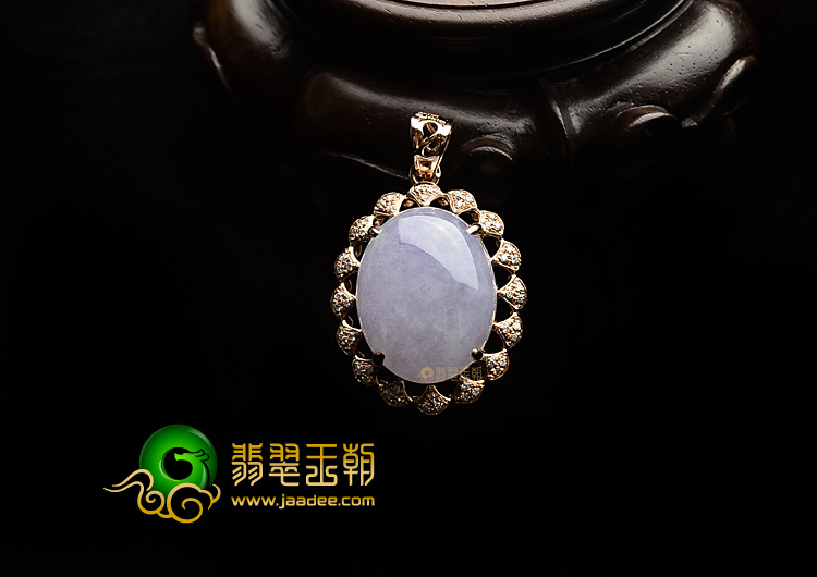(超值推荐)糯冰种紫罗兰镶玫瑰金胸坠(真钻)