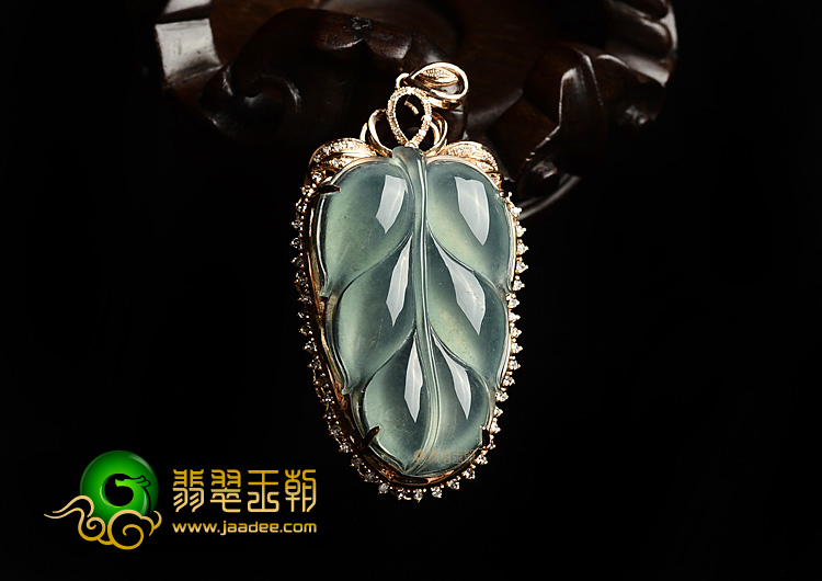 (超值推荐)冰种晴水镶玫瑰金金枝玉叶胸坠(真钻)