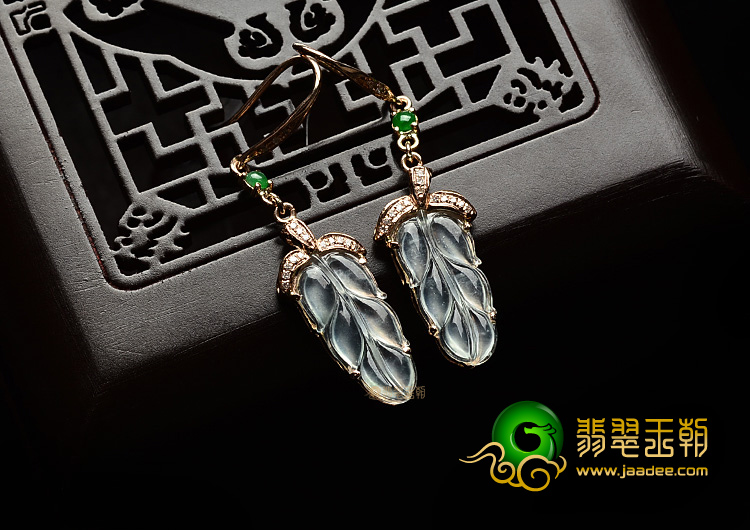 (超值推荐)玻璃种镶玫瑰金金枝玉叶耳坠(真钻)