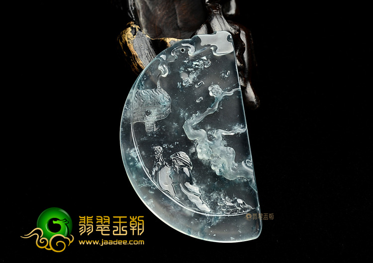 (超值推荐)玻璃种飘花登峰造极挂件