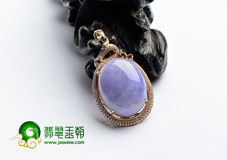 (超值推荐)糯冰种紫罗兰镶玫瑰金胸坠(真钻)