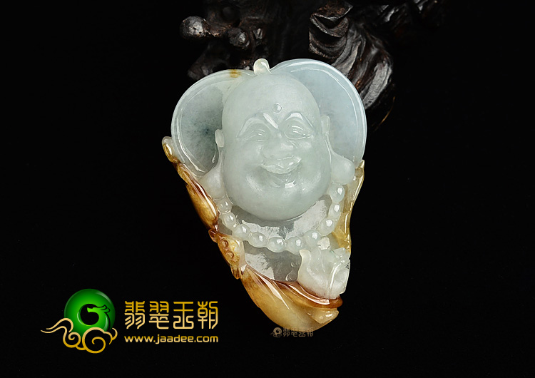 (超值推荐)糯冰种红黄翡飘花纳福挂件