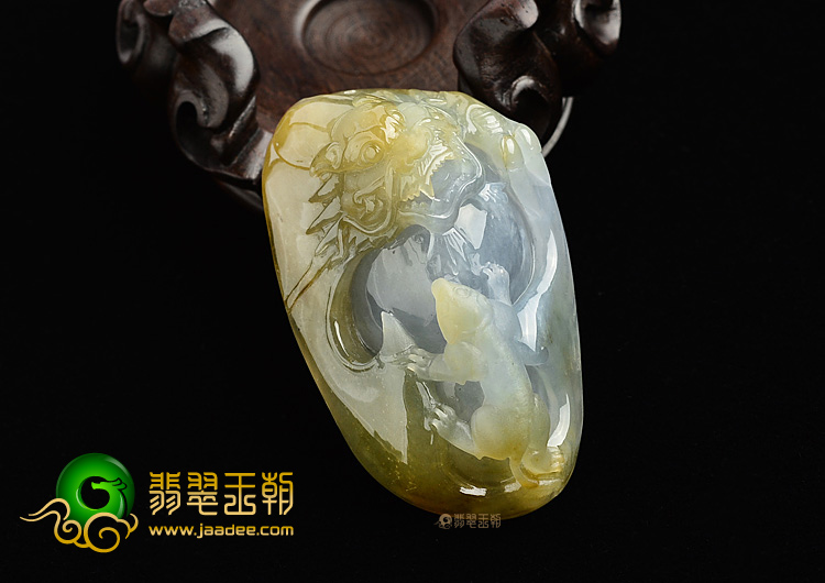 (超值推荐)糯冰种黄翡望子成龙挂件