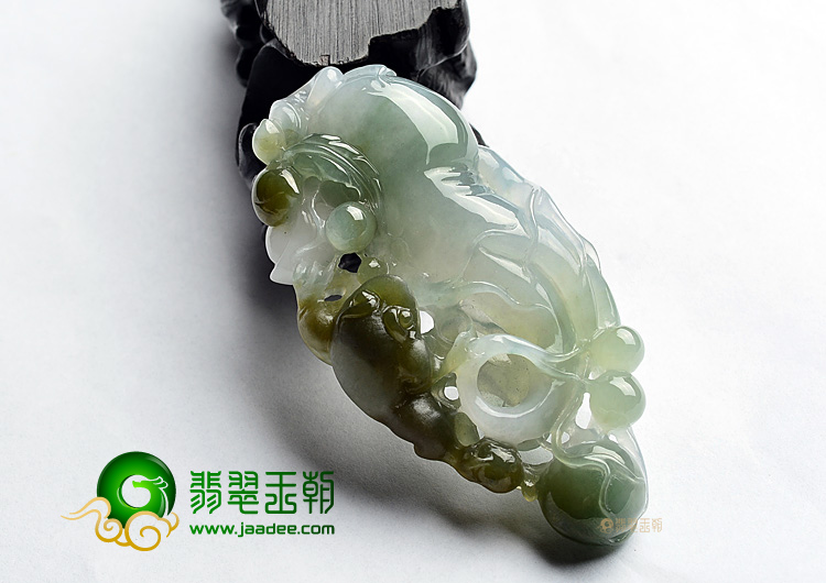 (超值推荐)糯冰种晴水褐黄翡人生如意挂件