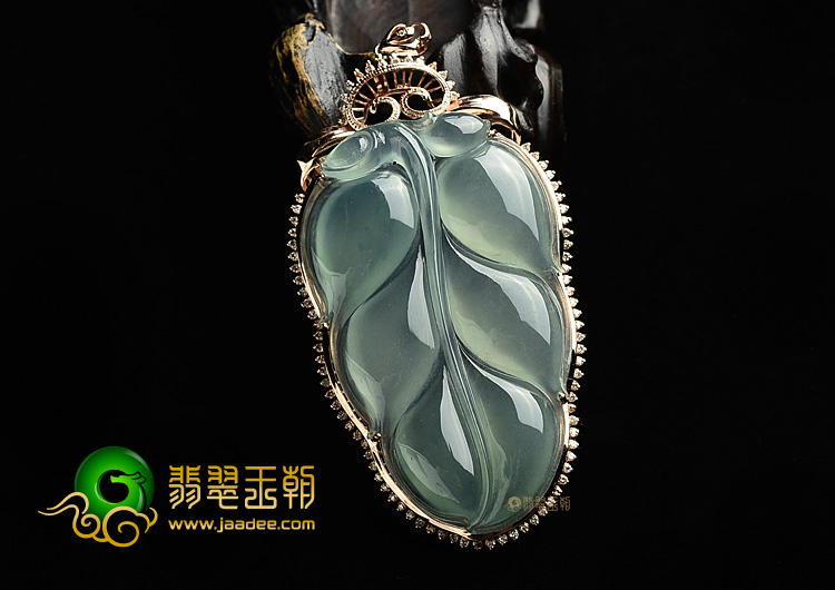 (超值推荐)冰种晴水镶玫瑰金金枝玉叶胸坠(真钻)