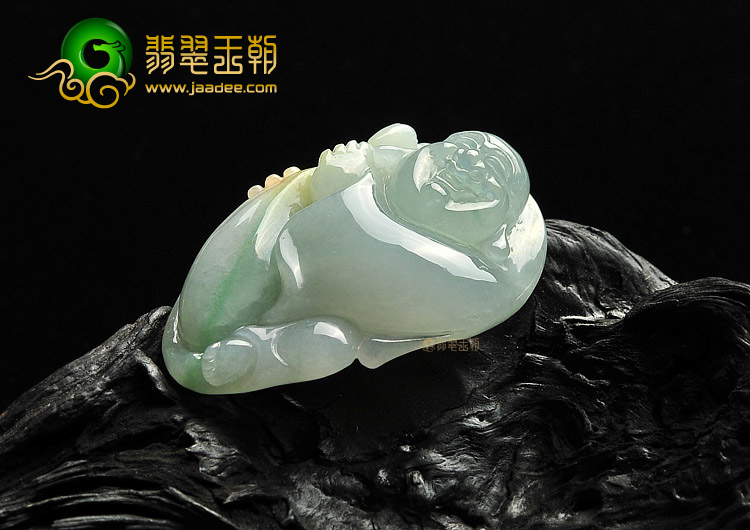 冰种晴水略飘花布袋佛挂件