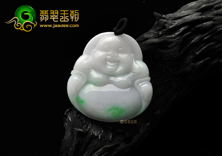 糯冰种春带彩玉佛挂件