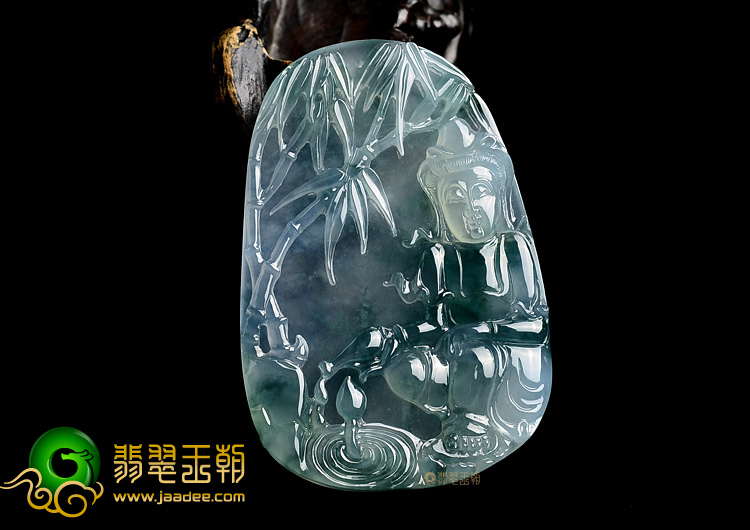 (超值推荐)冰玻种飘花观音挂件