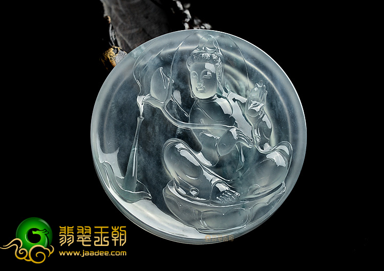 (超值推荐)冰玻种飘花大势至菩萨挂件