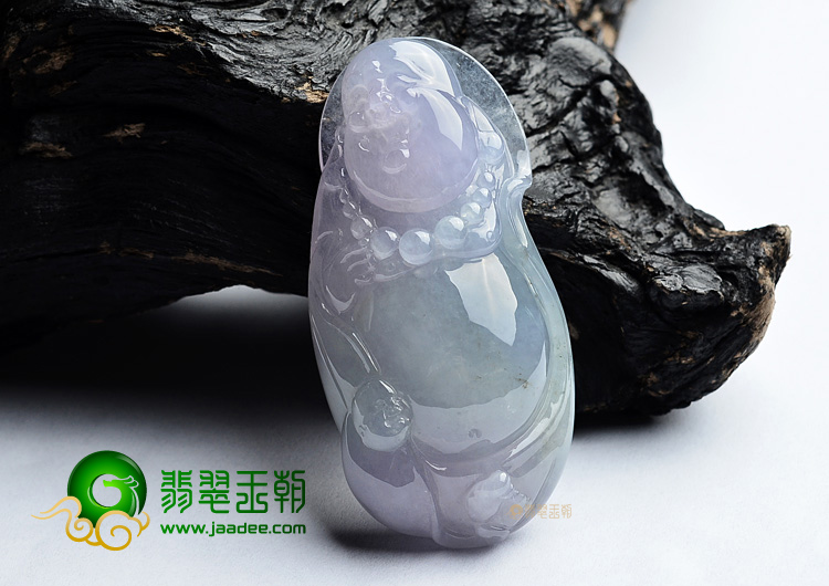 (超值推荐)糯冰种晴水紫罗兰童子拜佛挂件