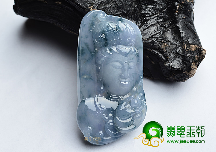 (超值推荐)冰种紫罗兰飘花观音头挂件